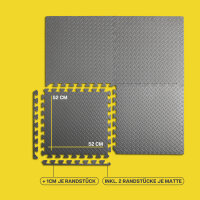 Bodenschutzmatte 52 x 52 x 1,2cm - Grau - 4 Matten (...