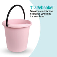 Eimer 5L mit Ausguss, schwarzer Griff, rosa/matt