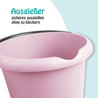 Eimer 5L mit Ausguss, schwarzer Griff, rosa/matt