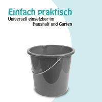 Eimer 5L, Metallb&uuml;gel, anthrazit/gl&auml;nzend