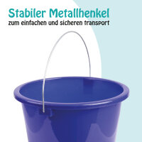 Eimer 5L, Metallb&uuml;gel, dunkelblau/gl&auml;nzend