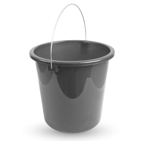 Eimer mit Metallbügel Anthrazit - 10 Liter - 1er Pack ( 1 Stück )