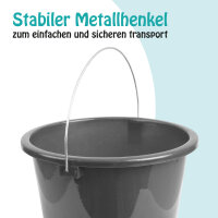 Eimer mit Metallbügel Anthrazit - 10 Liter - 1er Pack ( 1 Stück )