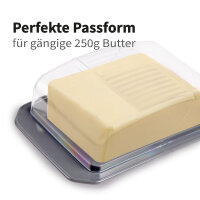 Butterdose mit transparenten Deckel, grauer Boden