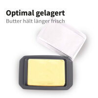 Butterdose mit transparenten Deckel, grauer Boden