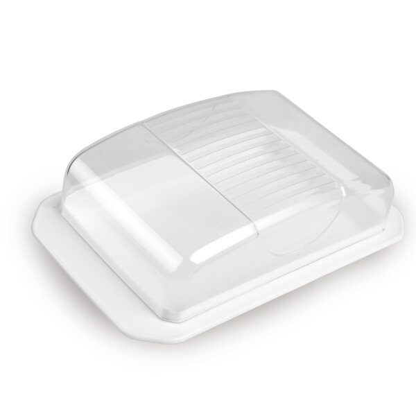Butterdose mit transparentem Deckel Weiß