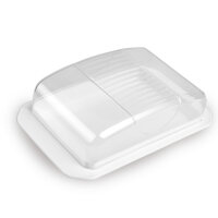 Butterdose mit transparentem Deckel Weiß
