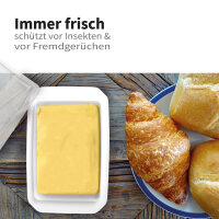 Butterdose mit transparentem Deckel Weiß