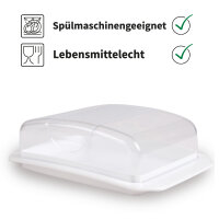 Butterdose mit transparenten Deckel, wei&szlig;er Boden