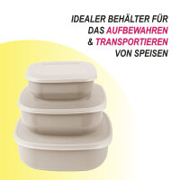 Vorratsdosen 3er Set "eckig" - Beige