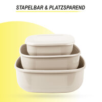 Vorratsdosen 3er Set "eckig" - Beige
