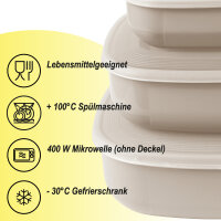 Vorratsdosen 3er Set "eckig" - Beige