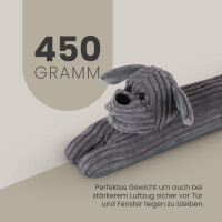 Zugluftstopper Tier - 90cm x Ø10cm Hund (Anthrazit)