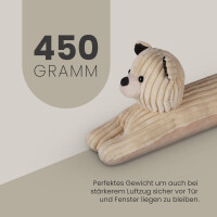 Zugluftstopper Tier - 90cm x Ø10cm Bär (Creme)