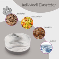 Hundenapf 2er Set ( 850ml ) Grau (R)