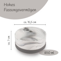 Hundenapf 2er Set ( 850ml ) Grau (R)