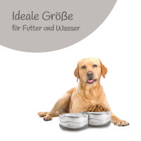 Hundenapf 2er Set ( 850ml ) Grau (R)
