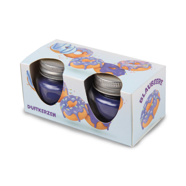 Duftkerze Macaron 2er Pack Donut Blaubeere