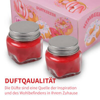 Duftkerze 2er Pack, Himbeere Donut - 5cm hoch Ø 6 cm