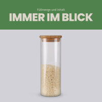 Vorratsglas mit Bambusdeckel in 3 verschiedenen Größen 500 ml