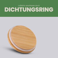 Vorratsglas mit Bambusdeckel in 3 verschiedenen Größen 500 ml