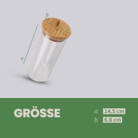 Vorratsglas mit Bambusdeckel in 3 verschiedenen Größen 500 ml