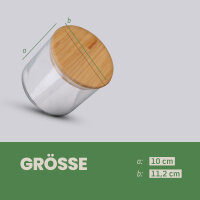 Vorratsglas Ø 6,6 x 14,5 cm mit Baumbusdeckel 400 ml