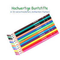 Farbstift Comic sechseckig, 3 mm, Kartonetui mit 12 Farben (R)