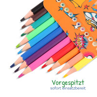 Farbstift Comic sechseckig, 3 mm, Kartonetui mit 12 Farben (R)