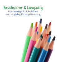 Farbstift Comic sechseckig, 3 mm, Kartonetui mit 12 Farben (R)