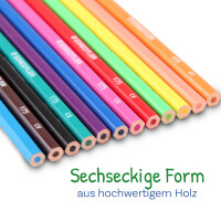 Farbstift Comic sechseckig, 3 mm, Kartonetui mit 12 Farben