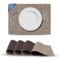 Platzset Lederimitat, ca. 33x46cm Beige/Braun Struktur