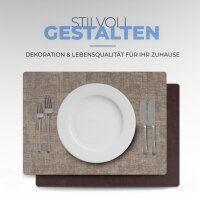 Platzset Lederimitat, ca. 33x46cm Beige/Braun Struktur