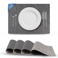 Platzset Lederimitat, ca. 33x46cm Grau/Dunkelgrau Struktur