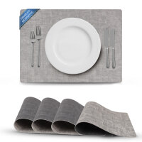 Platzset Lederimitat, ca. 33x46cm Grau/Dunkelgrau Struktur