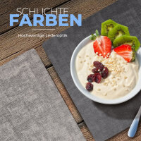 Platzset Lederimitat, ca. 33x46cm Grau/Dunkelgrau Struktur