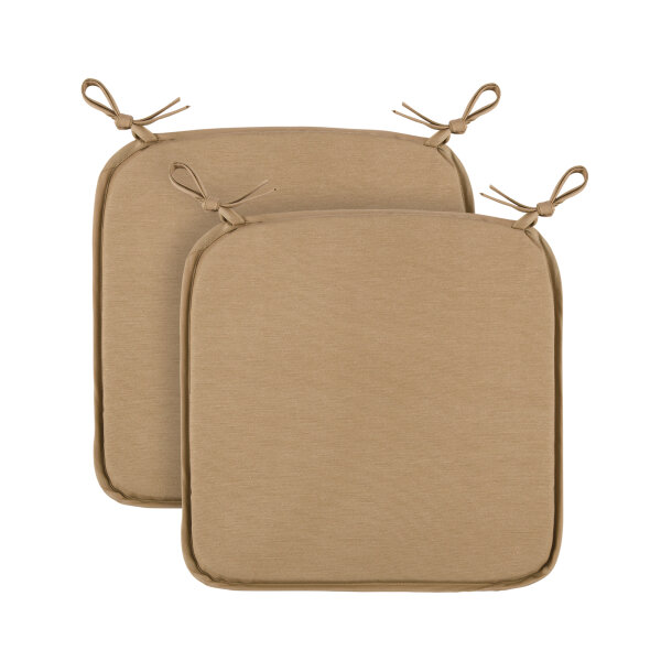 Stuhlkissen Canvas Hellbraun 38x38x2cm ( 2er Pack )