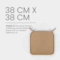 Stuhlkissen Canvas Hellbraun 38x38x2cm ( 2er Pack )