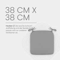 Stuhlkissen Canvas Silber 38x38x2cm ( 2er Pack )