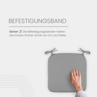 Stuhlkissen Canvas Silber 38x38x2cm ( 2er Pack )