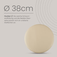Stuhlkissen beige ? 38cm Lederimitat mit Antirutsch