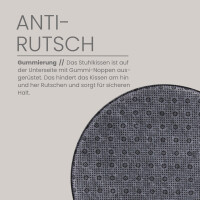 Stuhlkissen beige ? 38cm Lederimitat mit Antirutsch