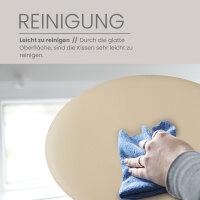 Stuhlkissen beige ? 38cm Lederimitat mit Antirutsch