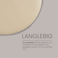 Stuhlkissen beige ? 38cm Lederimitat mit Antirutsch