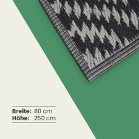 Teppich Outdoor mit fester Webkante, ca. 80x250cm, Karo