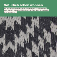 Teppich Outdoor mit fester Webkante, ca. 80x250cm, Karo