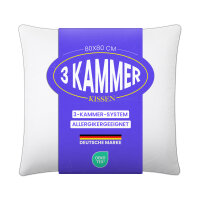 3 Kammer Kopfkissen mit Steg, ca. 80x80cm weiß