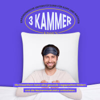 3 Kammer Kopfkissen mit Steg, ca. 80x80cm weiß