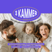 3 Kammer Kopfkissen mit Außensteg, ca. 40x80cm weiß