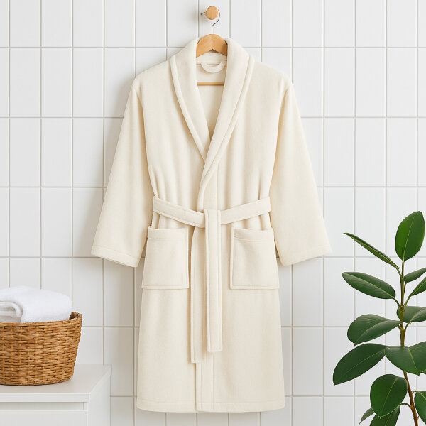 Bademantel Coral Fleece, ecru 4XL, 5XL, 6XL